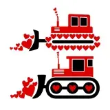Valentine Tractor Cuttable SVG Designs
