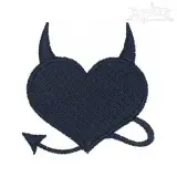 Devil Heart Embroidery Design