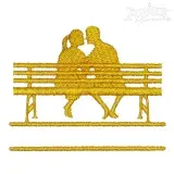 Couple on Bench Embroidery Frame
