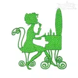 Make Up Woman Embroidery Designs