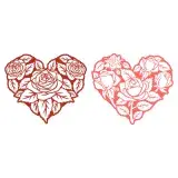 Heart Rose SVG Cuttable Designs