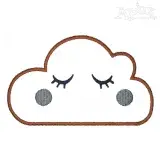 Cute Sleepy Cloud Applique Embroidery Design