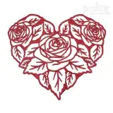 Roses Heart Embroidery Design