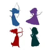 Warrior Girl with Arrow Silhouette Cuttable Designs