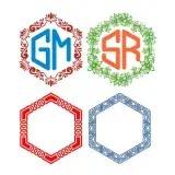 Hexagon Decor Monogram SVG Cuttable Frames