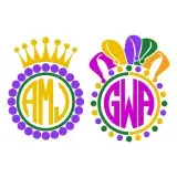 Mardi Gras Monogram SVG Cuttable Files