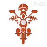Mustache Biker Embroidery Design