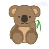 Cute Koala Applique Embroidery Design