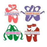 Ballet Dance Shoes Split SVG Cuttable Frame