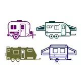 Retro Camper Trailer Pack SVG Cuttable Design