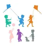 Playing Kids SVG Cuttable Design
