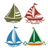 Nautical Sailing Boat SVG Cuttable Design