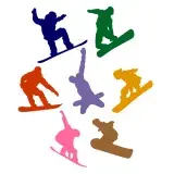 Snowboard Silhouette Pack SVG Cuttable Design