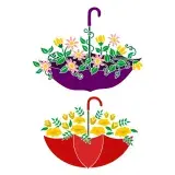Blooming Flowers Umbrella SVG Cuttable Design