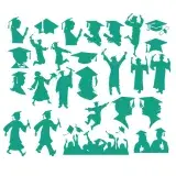 Graduation Silhouette Pack SVG Cuttable Design