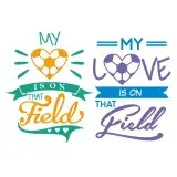 My Heart / Love is on that Soccer Field SVG Cuttable Design