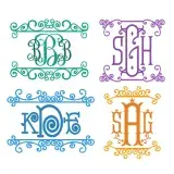 Swirly Borders Monogram SVG Cuttable Frame