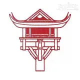One Pillar Pagoda Embroidery Design