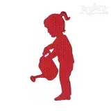 Little Girl Watering Embroidery Design