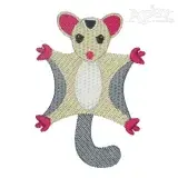 Sugar Glider Embroidery Design