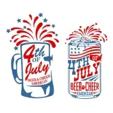 Fourth of July Beer and Cheers SVG Cuttable Design