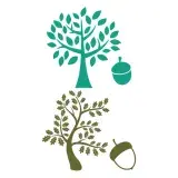 Oak Tree and Acorn SVG Cuttable Design