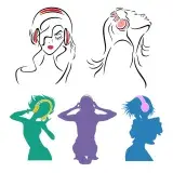 Girl wearing Headphones SVG Cuttable Design