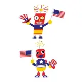 Fourth of July Robot Cuttable Design
