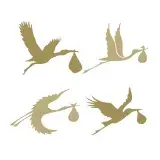 Stork carrying Baby SVG Cuttable Design
