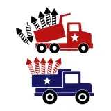 July 4th Patriotic Truck SVG Cuttable Design