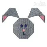 Bunny Paper Face Embroidery Design