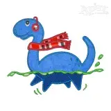 Loch Ness Monster Applique Embroidery Design