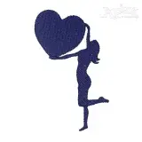 Hear Balloon Girl Embroidery Design