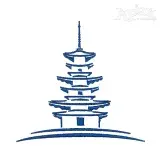 Japan Pagoda Embroidery Design