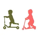 Boy Playing Kick Scooter SVG Cuttable Design