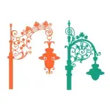 Street Lamp Silhouette SVG Cuttable Design