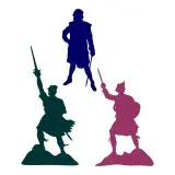 Scottish Soldiers Silhouette SVG Cuttable Design
