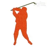 Golf Players Silhouette Embroidery Design