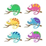 Colorful Chameleons sVG Cuttable Design