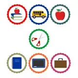 Back to School Cupcake Toppers SVG Cuttable Design