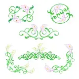 Lily Decorative Borders SVG Cuttable Design