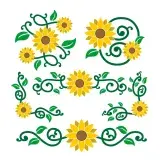 Sunflower Border Decor SVG Cuttable Design