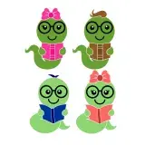 Cute Book Worm SVG Cuttable Design