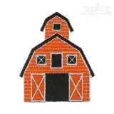 Barn House Embroidery Design