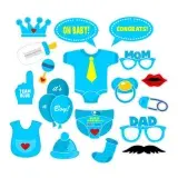 Newborn Baby Boy Shower Photoprops SVG Cuttable Design