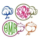 Cotton Monogram SVG Cuttable Frame & Design