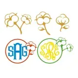 Cotton Monogram SVG Cuttable Design and Frame