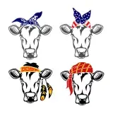 Cow Bandana Kerchief SVG Cuttable Design