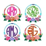 Roses and Arrows SVG Monogram Frame