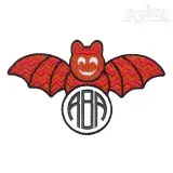 Halloween Bat Monogram Embroidery Frame